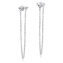 Perfect Chain Silver Ear Stud STS-3595